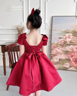 Đầm Dự Tiệc Đỏ Ngọc Trai Sang Chảnh 01