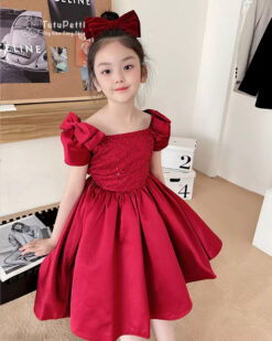 Đầm Dự Tiệc Đỏ Ngọc Trai Sang Chảnh 01