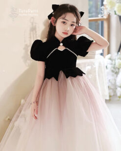 Đầm nhung dự tiệc màu đen sang trọng cho bé