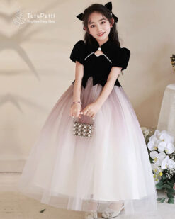 Đầm nhung dự tiệc màu đen sang trọng cho bé
