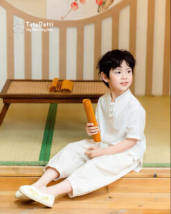 Set Bộ Đồ Linen Dể Thương Cho Bé Trai
