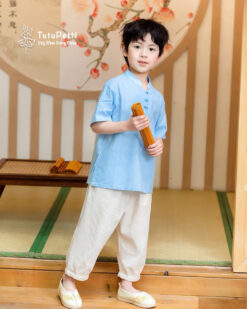 Set Bộ Đồ Linen Dể Thương Cho Bé Trai