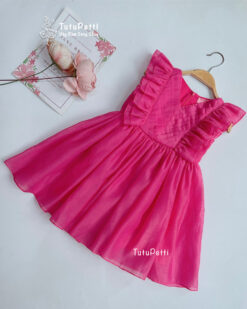 đầm cánh tiên hồng sen 01