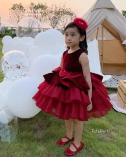 đầm nhung dự tiệc cho bé yêu