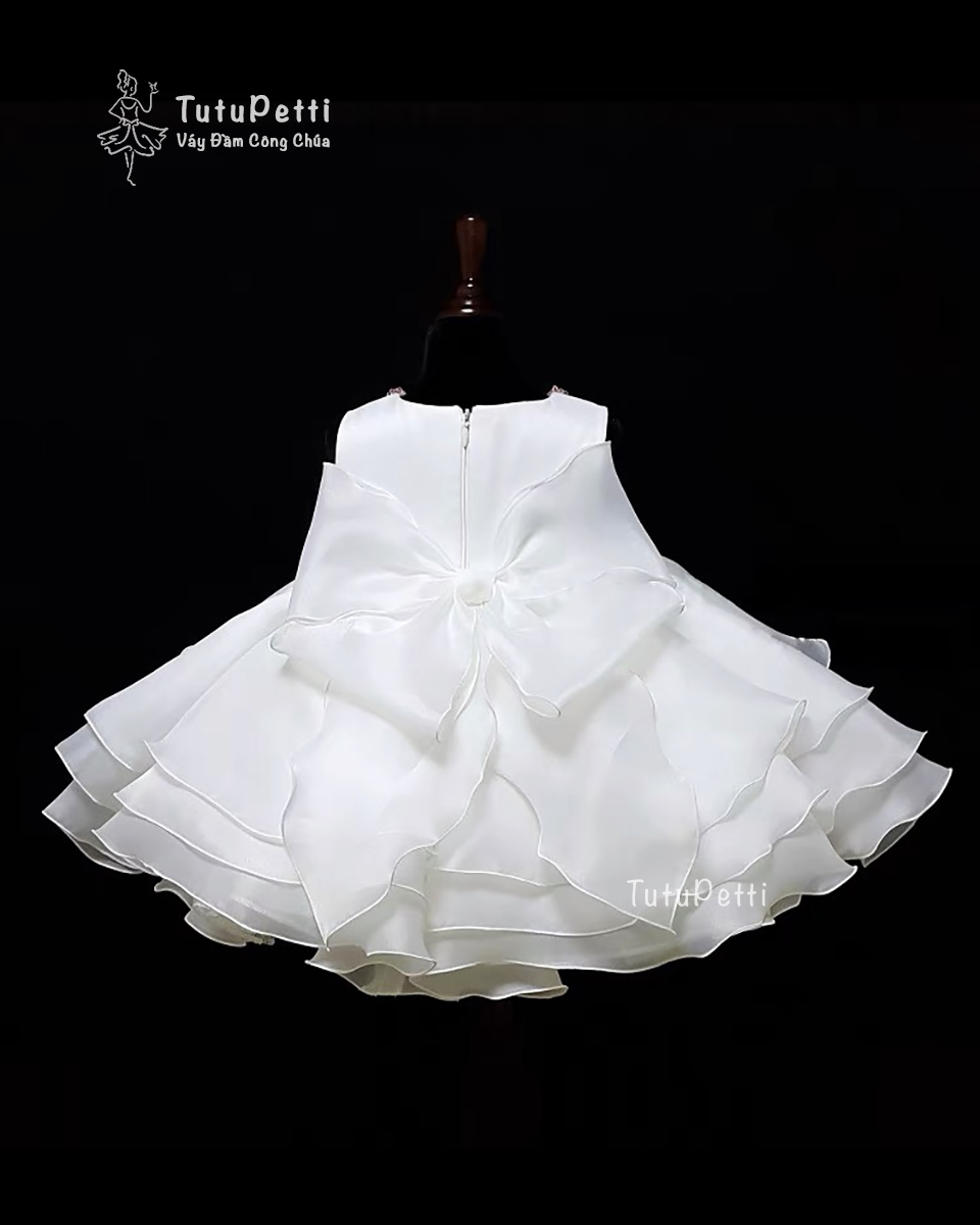Đầm Công Chúa Nơ Hồng Bồng Bềnh Xinh Xắn 4 váy đầm công chúa cho bé 02