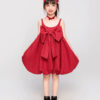 Đầm bé gái màu đỏ kết hợp nơ và choker cho bé gái