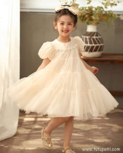 Đầm Công Chúa Dễ Thương Kết Ngọc Trai Cho Bé Gái 6 đầm công chúa dể thương kết ngọc trai cho bé gái 01