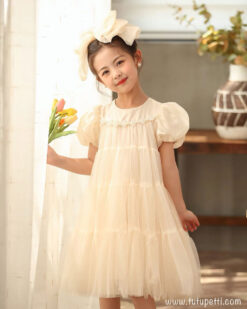 đầm công chúa dể thương kết ngọc trai cho bé gái 01