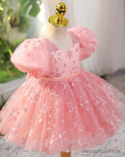 đầm công chúa elsa màu hồng xinh xắn 01