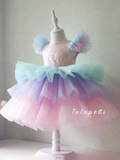 Đầm Công Chúa Pony Hồng Phối Màu