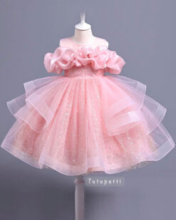 Đầm Công Chúa Cao Cấp Bồng Bềnh màu hồng pastel