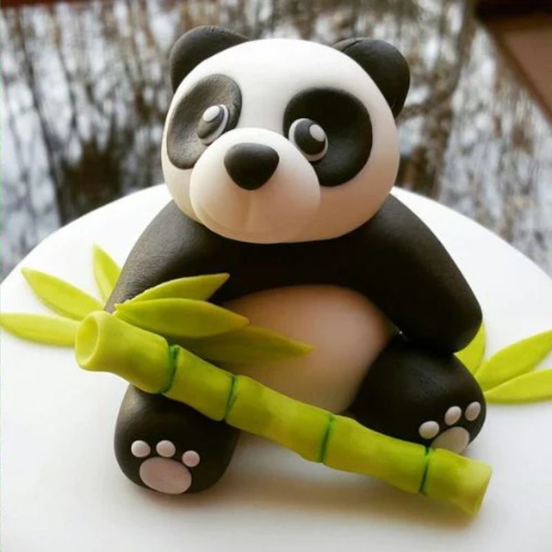 làm gấu trúc từ đất nặn