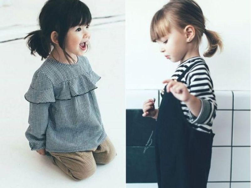 Buộc tóc đuôi gà cho bé