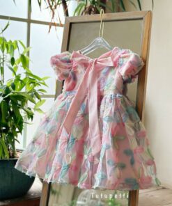 Đầm mùa hè cho bé gái Tutupetti họa tiết hoa tulip form A