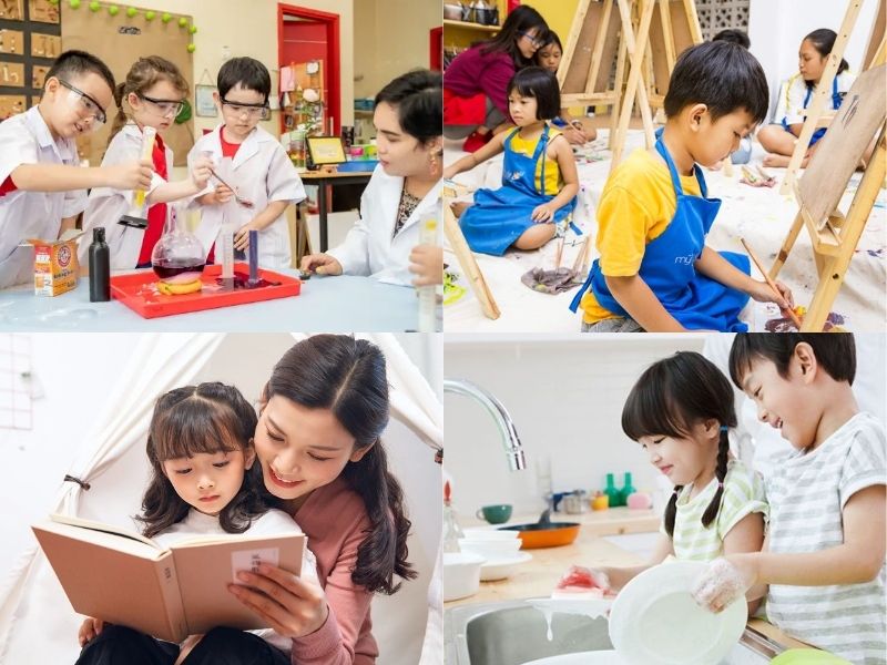 cho trẻ tham gia các hoạt động học tập
