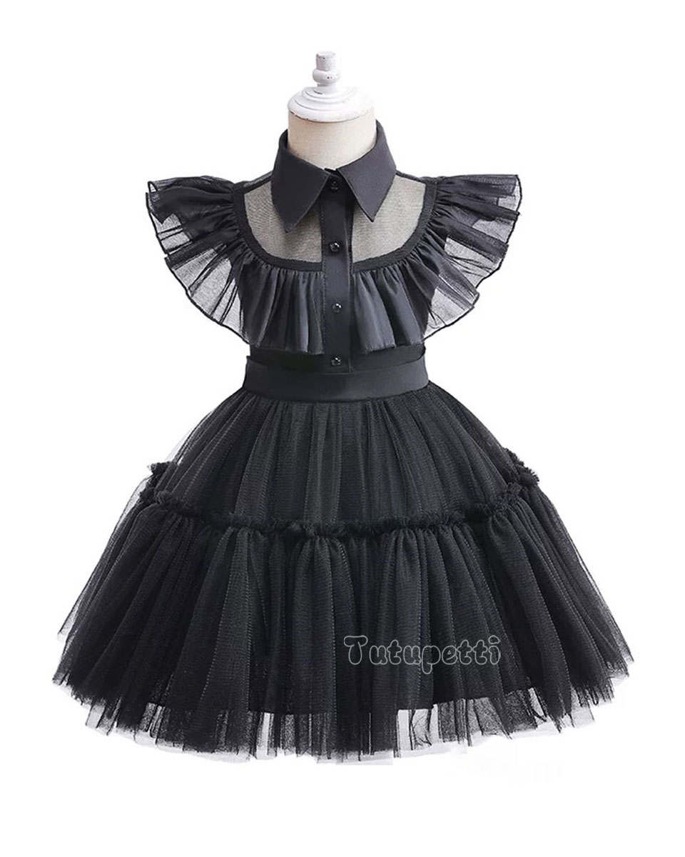 Đầm Hóa Trang Wednesday Addams Ngắn 1 Đầm Hóa Trang Wednesday Addams Ngắn