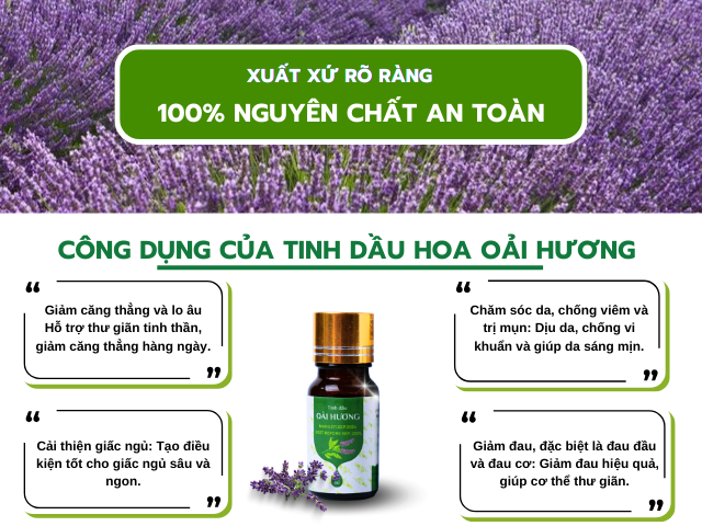 công dụng của Tinh dầu oải hương