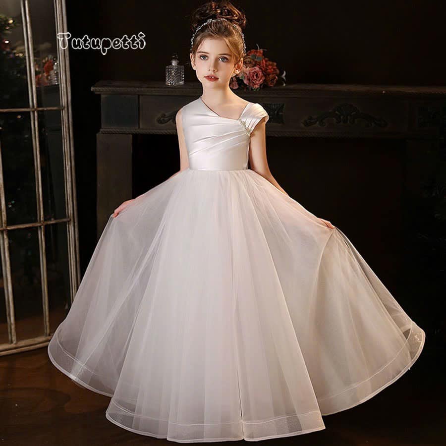 Đầm Dạ Hội Dáng Dài Lệch Vai Trắng 1 Đầm Dạ Hội Dáng Dài Lệch Vai Trắng