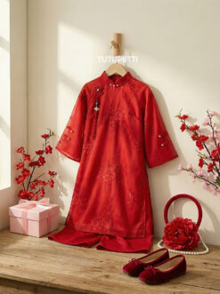 Áo dài Cách Tân Hoa Cúc Hồng Cách Tân 4 Tà Xinh Xắn Cho Bé 13 605665228 1249044794001603 7861873666247404340 n