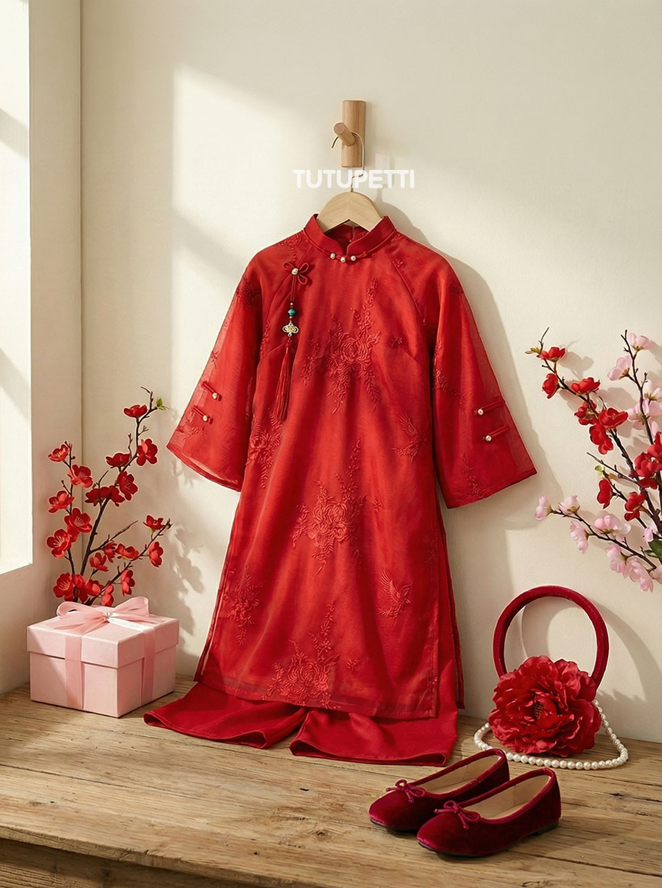 Áo dài Cách Tân Hoa Cúc Hồng Cách Tân 4 Tà Xinh Xắn Cho Bé 7 Áo dài Cách Tân Hoa Cúc Hồng Cách Tân 4 Tà Xinh Xắn Cho Bé - Ảnh 7
