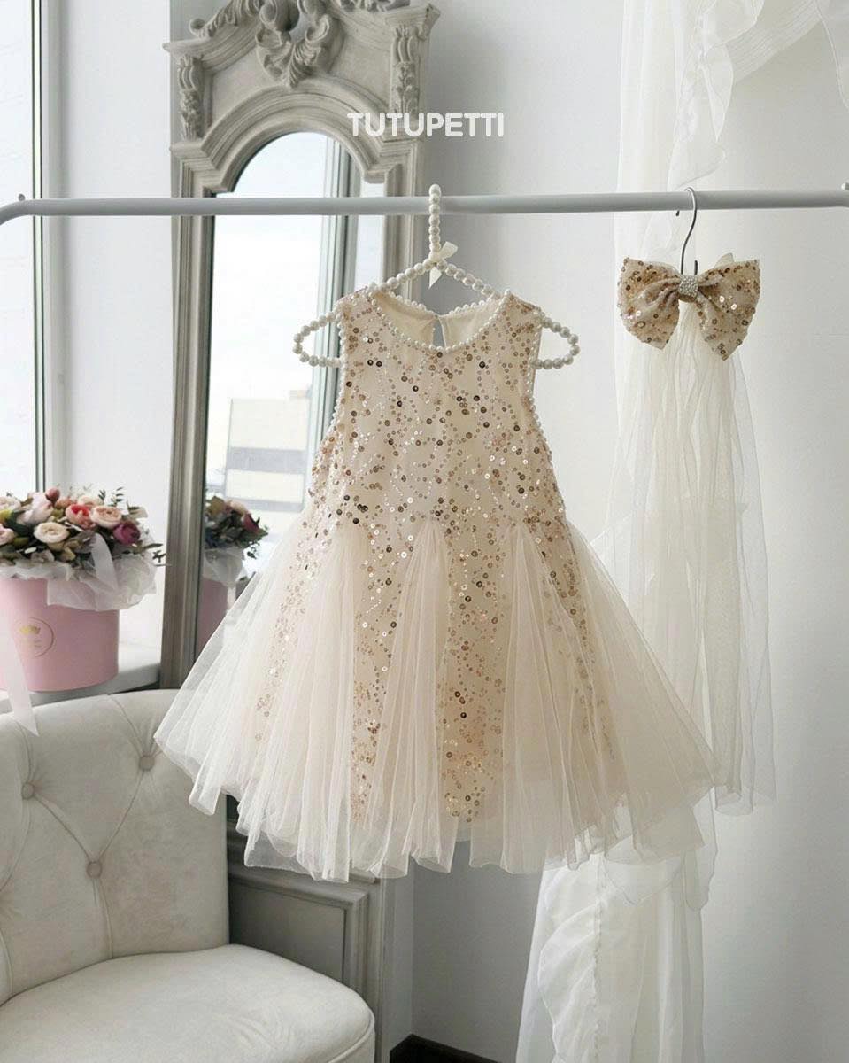 Váy Bé Gái Dự Tiệc Kim Sa Lấp Lánh 1 Váy Bé Gái Dự Tiệc Kim Sa Lấp Lánh