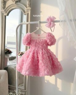 Đầm Công Chúa Hoa Hồng 3D Tay Phồng Tutupetti Cho Bé Gái 4 645698374 1303210845251664 4480475003190442114 n 1